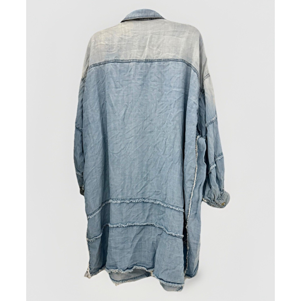 Women’s Shirt Dress Button Front Long Sleeve Casual Midi Dress - Picture 5 of 9